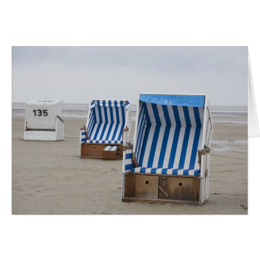 empty beach chairs on beach cards (Front Horizontal)