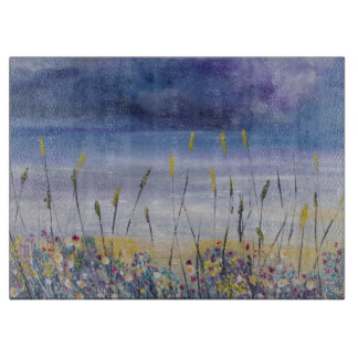 Empty beach seascape chopping board