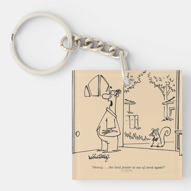Empty Bird Feeder Keychain (Front)