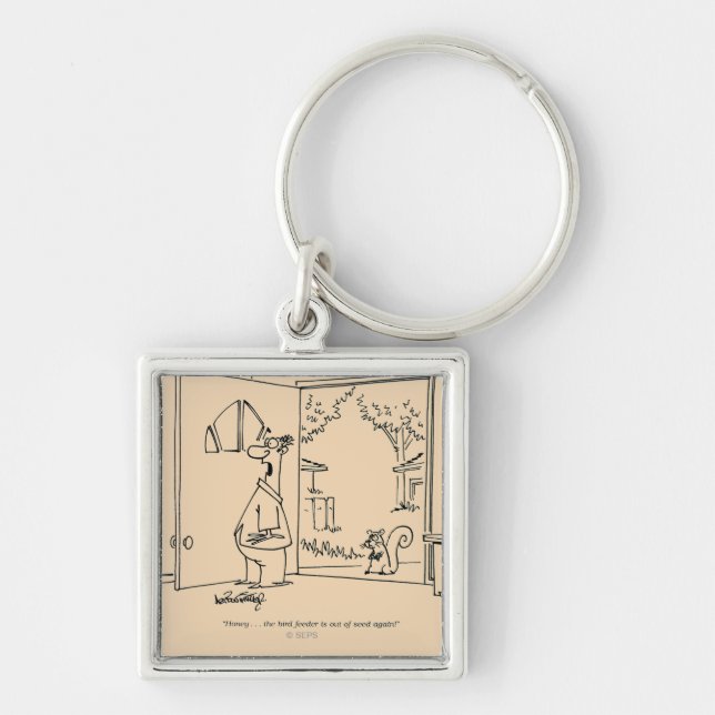 Empty Bird Feeder Keychain (Front)