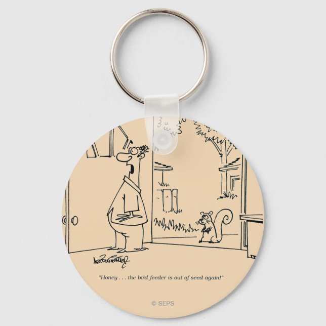 Empty Bird Feeder Keychain (Front)