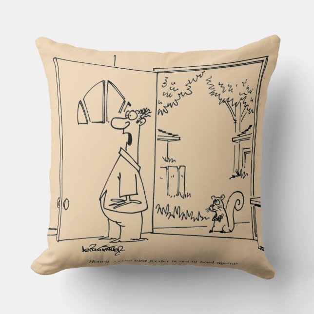 Empty Bird Feeder Throw Pillow (Front)
