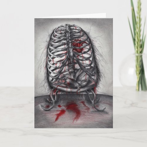 Empty Cage Anatomy Gothic Horror Rib Cage Art Card