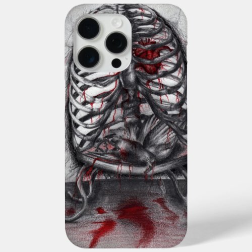 Empty Cage Human Ribs Horror Gothic Surreal Art iPhone 15 Pro Max Case