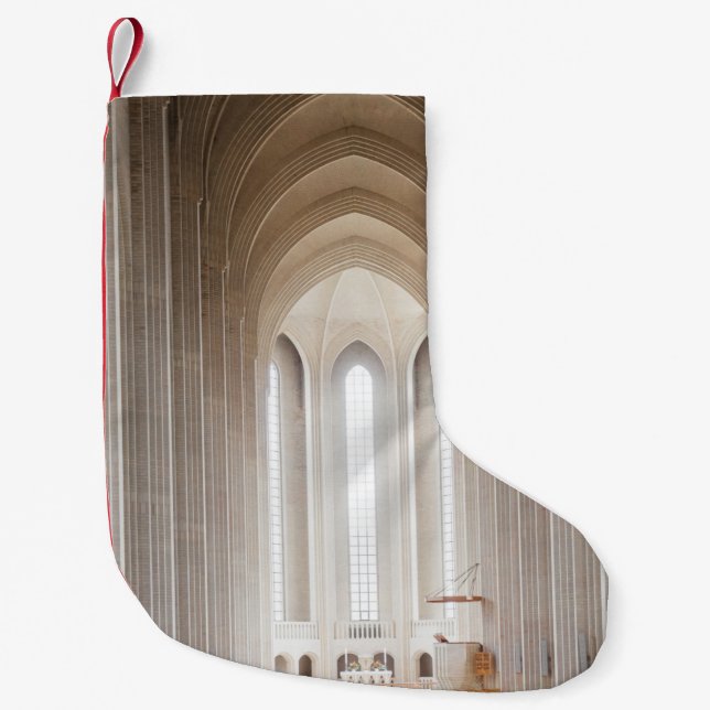EMPTY CATHEDRAL INTERIOR SMALL CHRISTMAS STOCKING (Front)