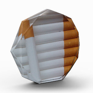 Empty cigarettes grouped together acrylic award