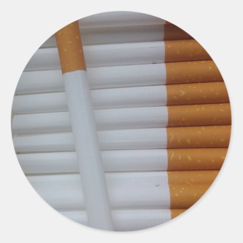 Empty cigarettes grouped together classic round sticker