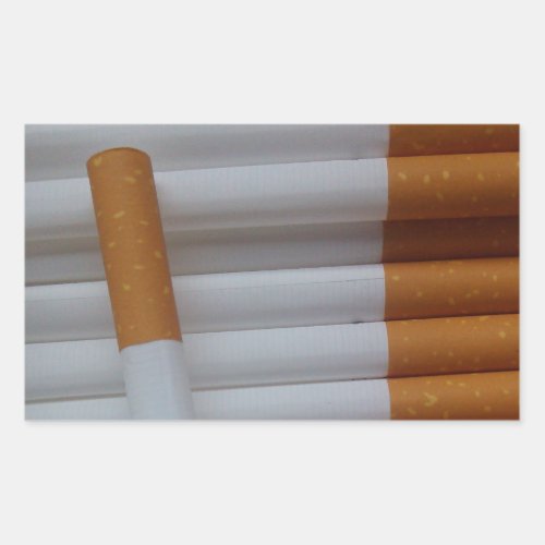 Empty cigarettes grouped together rectangular sticker