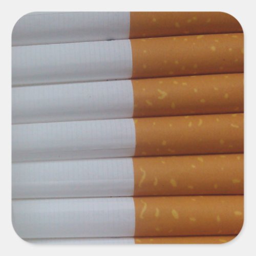 Empty cigarettes grouped together square sticker