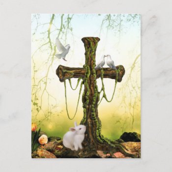 Empty Cross After Easter Holiday Postcard by deemac2 at Zazzle