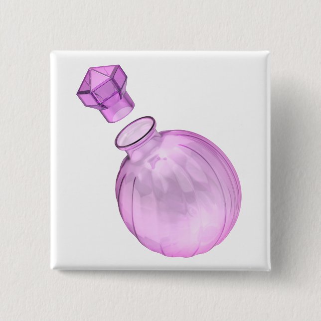 Empty decorative purple glass bottle button (Front)