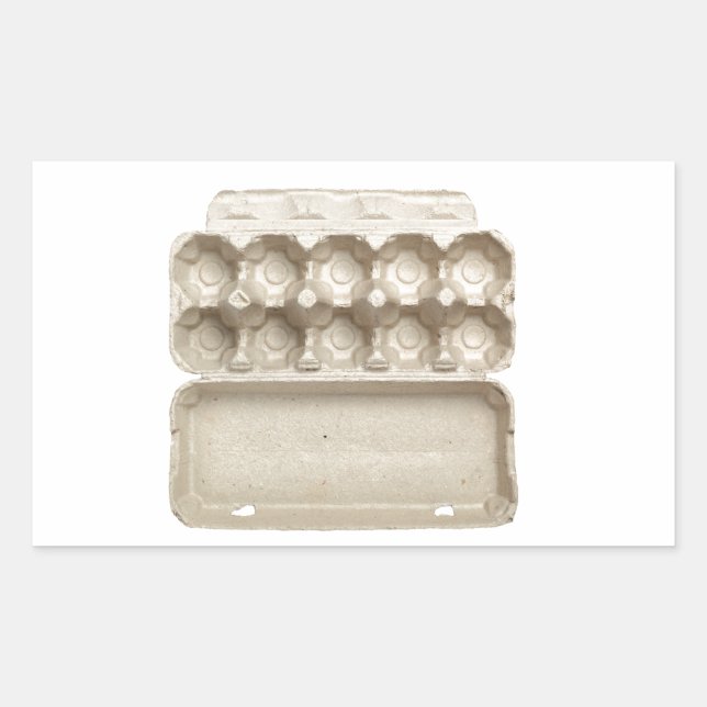 Empty egg carton rectangular sticker (Front)
