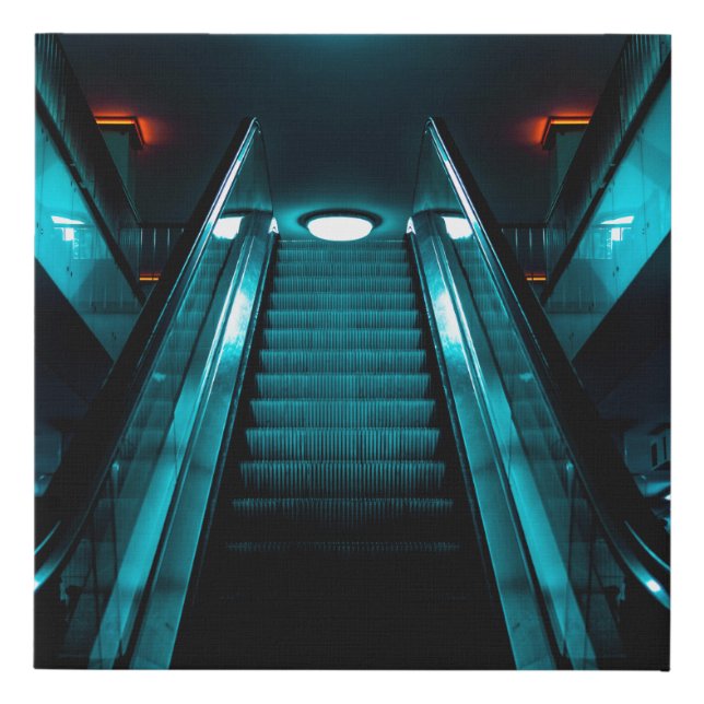 EMPTY ESCALATOR FAUX CANVAS PRINT (Front)