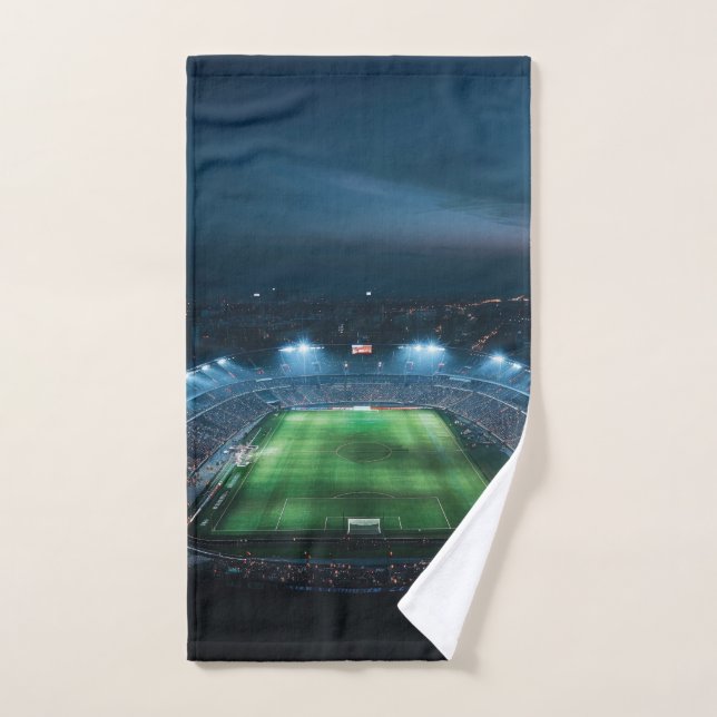 Empty football stadium at night hand towel  (Hand Towel)