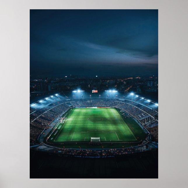 Empty football stadium at night poster (Front)