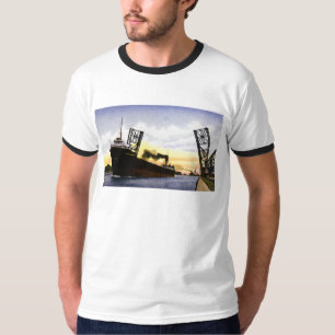 Empty Freighter Passing Bascule Bridge, Soo Locks T-Shirt