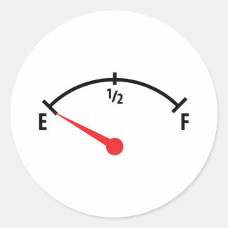 empty fuel tank indicator gauge car classic round sticker