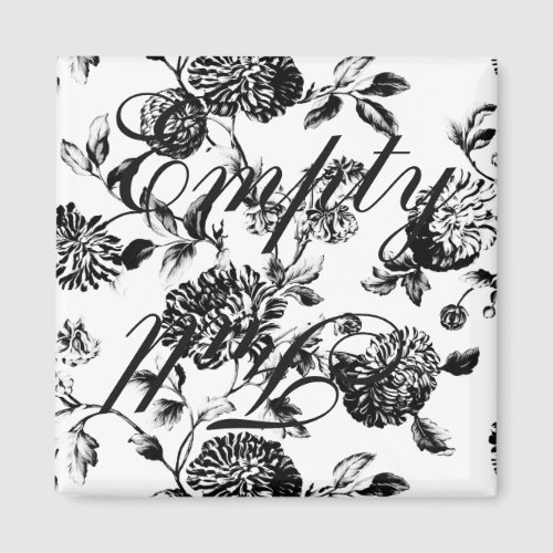 Empty Full Black Vintage Floral Toile Dishwasher Magnet