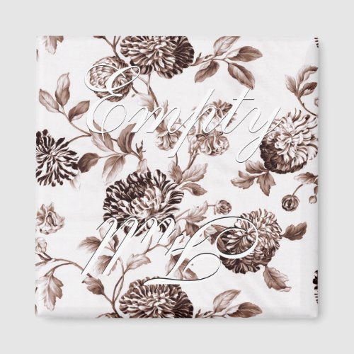 Empty Full Brown Vintage Floral Toile Dishwasher Magnet