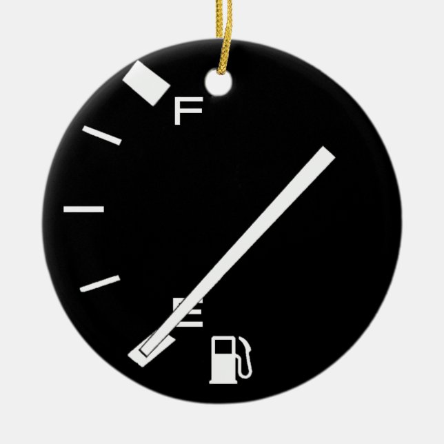 Empty Gas Tank Ceramic Ornament (Front)