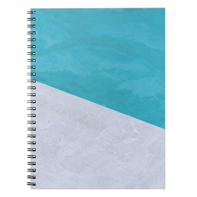 Empty gray floor beside pool notebook (Front)