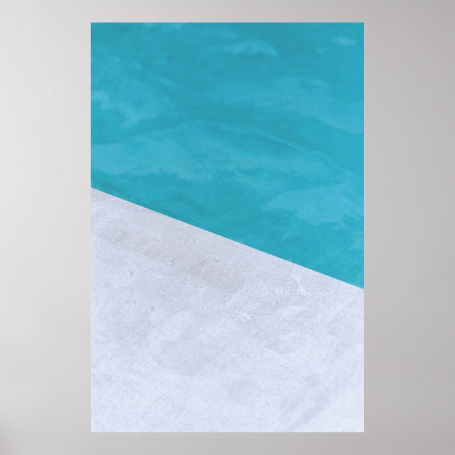 Empty gray floor beside pool poster (Front)