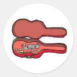 empty guitar case red.png classic round sticker