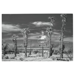 Empty Hotel: Black and White Abandoned Town Metal Print