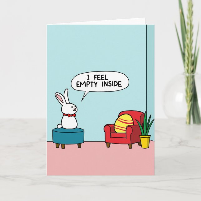 Empty Inside Bunny Message Card (Front)