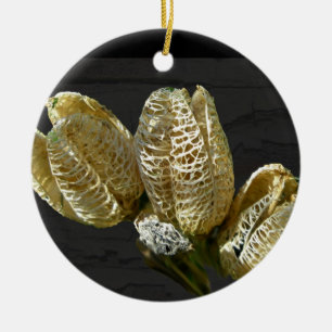 Empty Lily Seed Pods Coordinating Items Ceramic Ornament