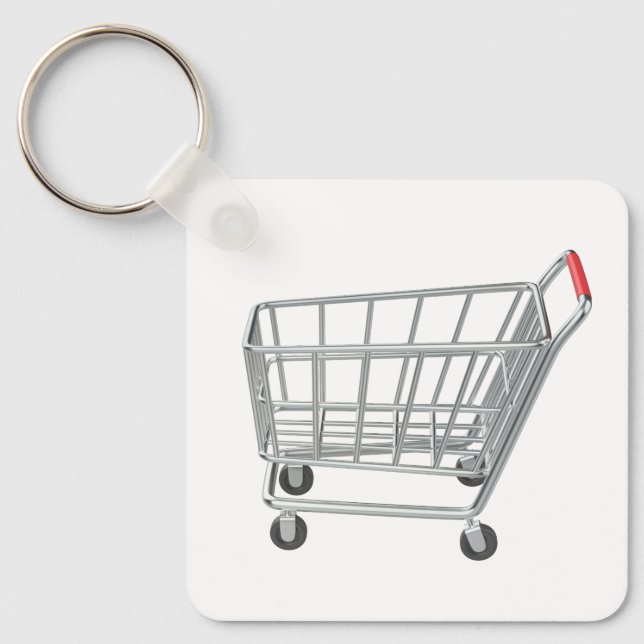 Empty metal shopping cart keychain (Front)
