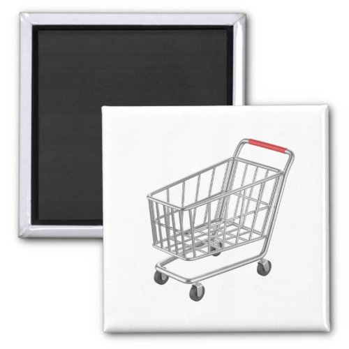 Empty metal shopping cart magnet