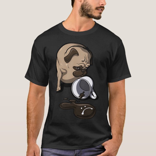 Empty Mug Sad Pug T-Shirt (Front)