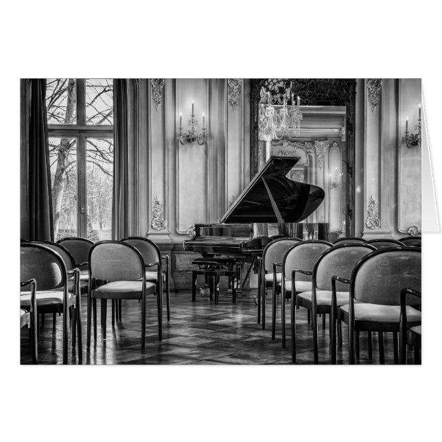 Empty Notes Black and White Music Photo Blank  (Front Horizontal)