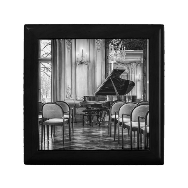 Empty Notes Black and White Music Photograph Gift Box (Front)