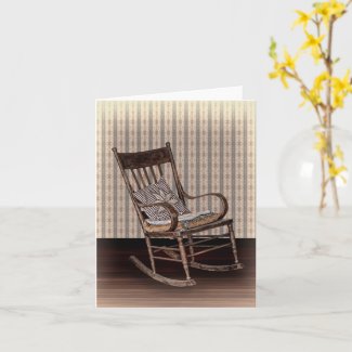 Empty Old Vintage Rocking Chair Note Card