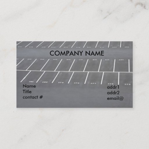 Customizable empty parking lot business cards