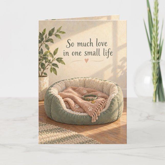 Empty Pet Bed Remembering Companion Card (Front)