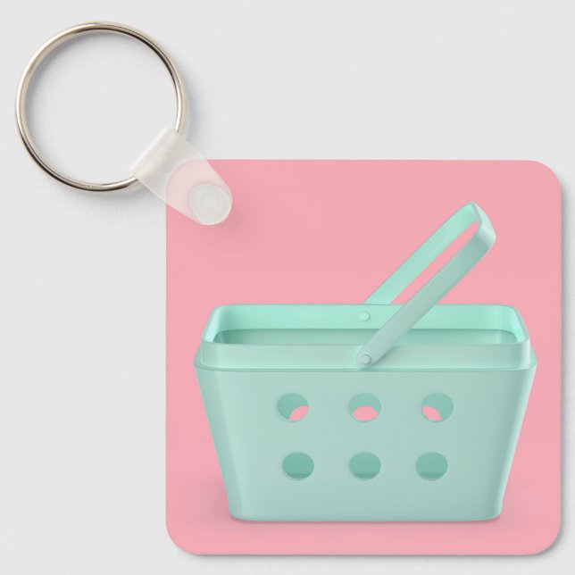 Empty plastic shopping basket keychain (Front)