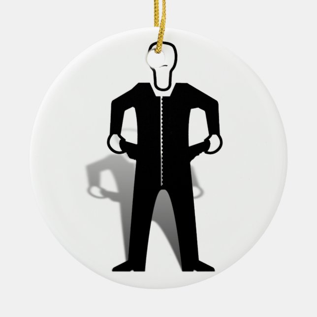 Empty Pockets Ceramic Ornament (Front)