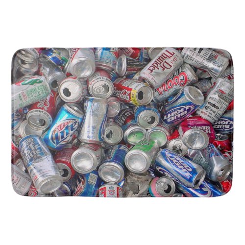Empty Soda and Beer Cans Bath Mat