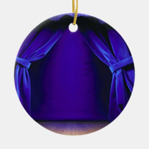Empty Stage With Curtains Ceramic Ornament