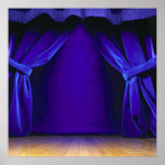 Empty Stage With Curtains Poster at Zazzle