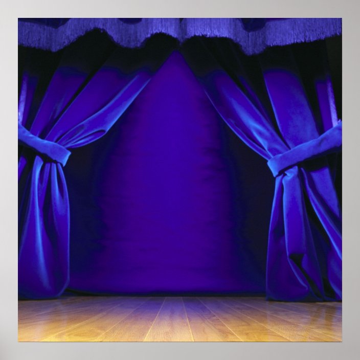 Empty Stage With Curtains Poster 