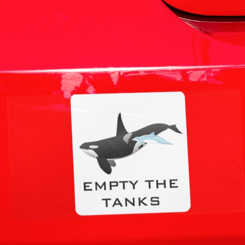 Empty the Tanks Dolphin Killer Whale Orca Car Magnet