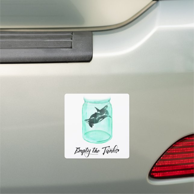 Empty the Tanks Free Whale Orca Car Magnet (In Situ)