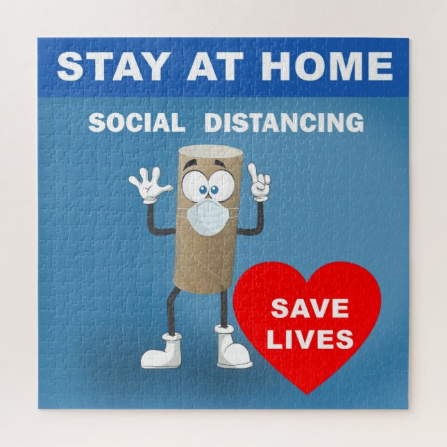 Empty Toilet Paper Roll with Safety First Message Jigsaw Puzzle (Vertical)