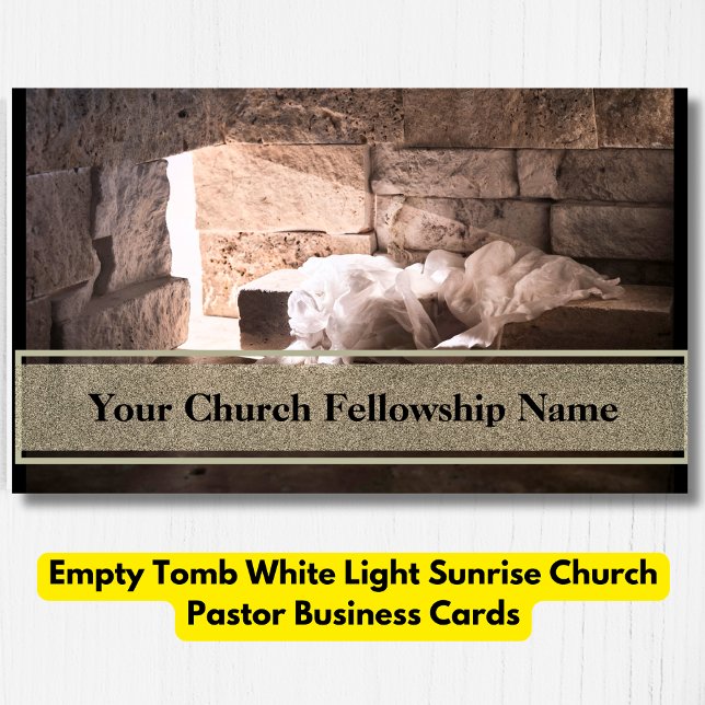 Empty Tomb White Light Sunrise Church Pastor Business Card (Creator Uploaded)