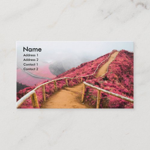 Empty walking trail business card