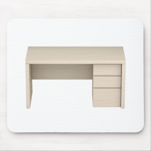 Empty wooden desk with drawers mouse pad